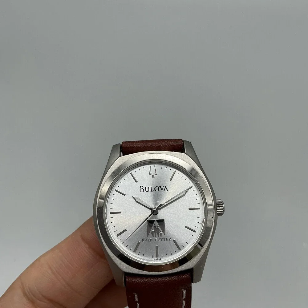 Bulova IHC 30th Anniversary Womens Watch 30mm Silver Tone Leather New Battery
